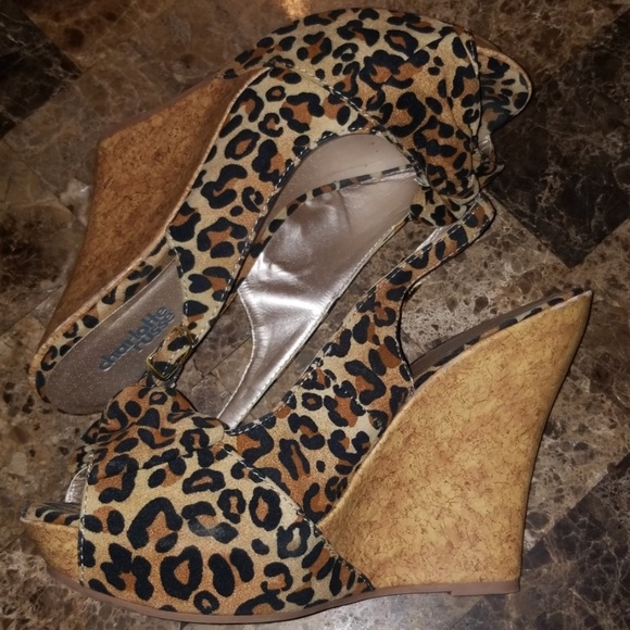 Charlotte Russe Leopard Slingback Wedges - Picture 3 of 5